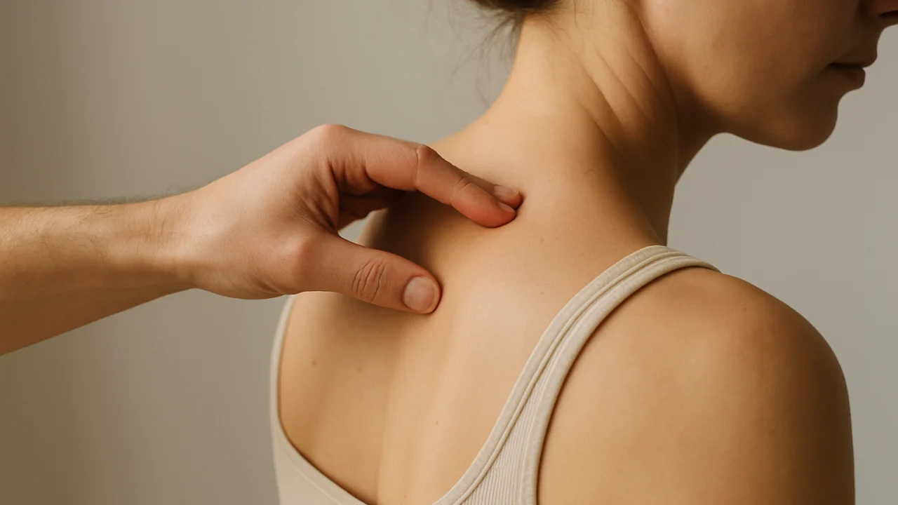 Područje ramena i trapeza prikazano tijekom svjesnog opuštanja mišića