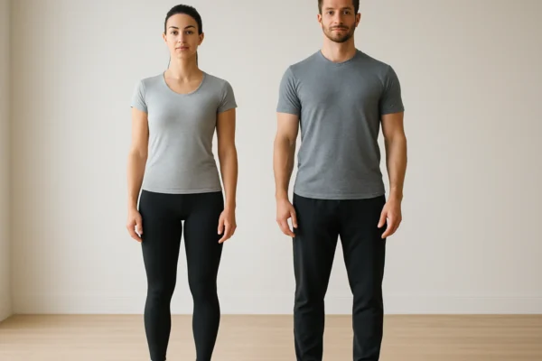 Pravilno držanje tijela muškarca i žene u stojećem položaju