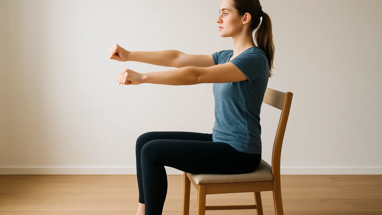 Ispravno držanje tijela za vježbe ruku i ramena u sjedećem položaju