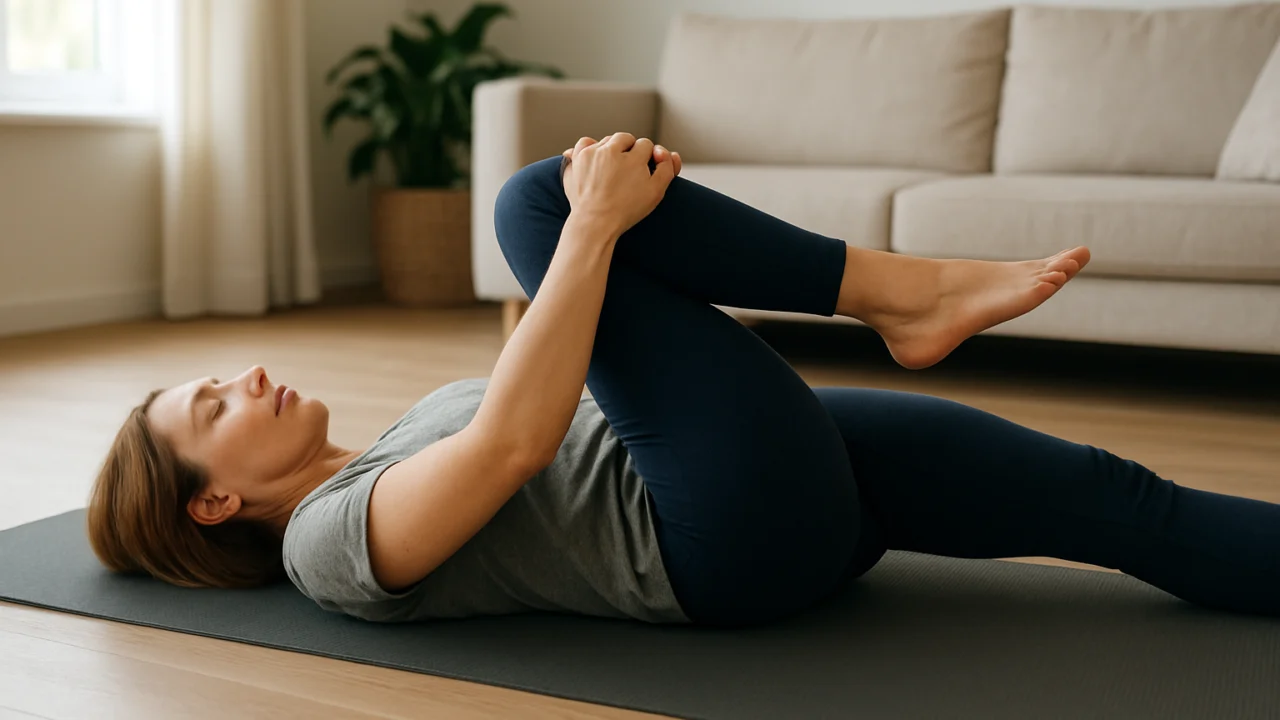 Primjer vježbe istezanja donjeg dijela leđa u ležećem položaju