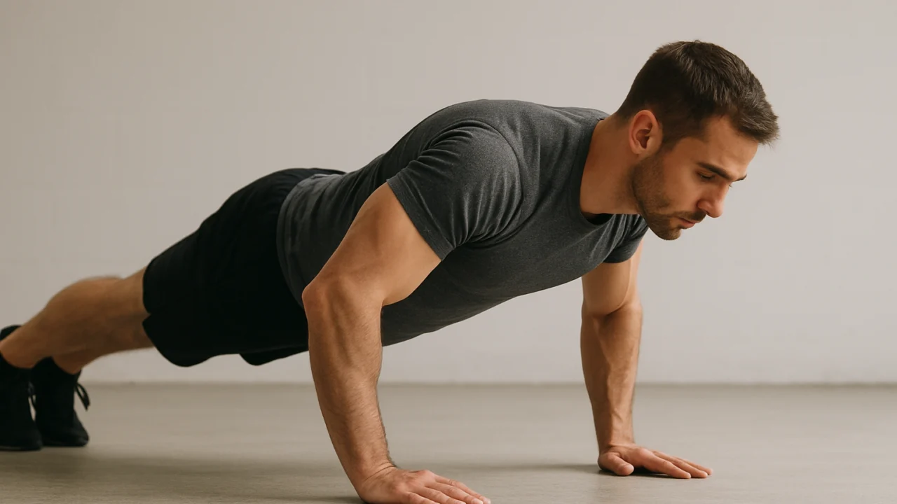 Uski sklekovi kao primjer vježbe za tricepse bez opreme