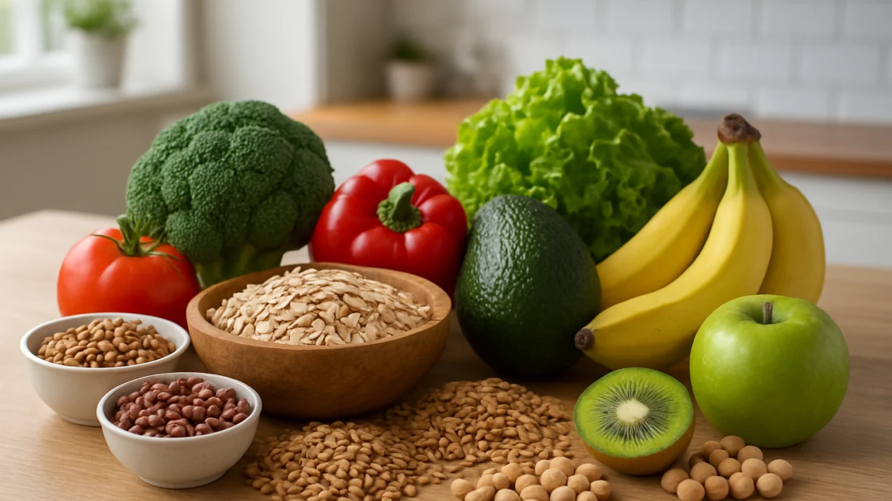 Biljni izvori prehrambenih vlakana poput voća, povrća i žitarica