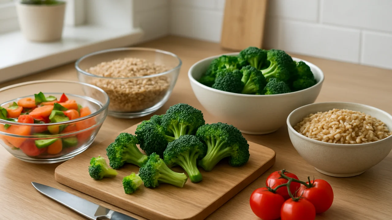 Priprema obroka bogatog vlaknima s povrćem i lećom