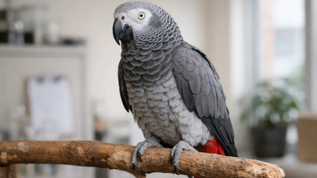 Siva žako papiga poznata po visokoj inteligenciji i sposobnosti učenja riječi