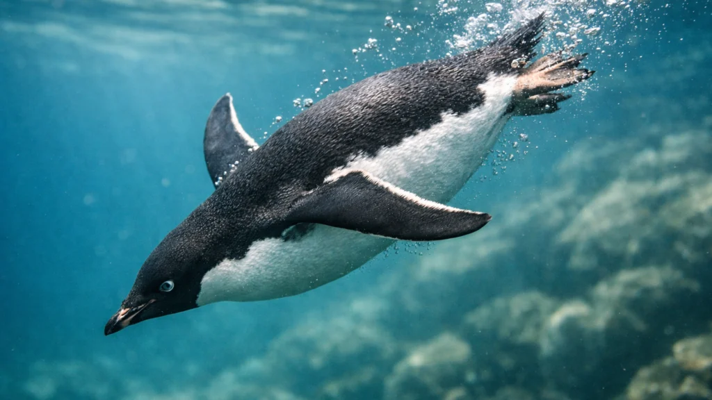 Gusta građa tijela pingvina i aktivno stvaranje uzgona perajama