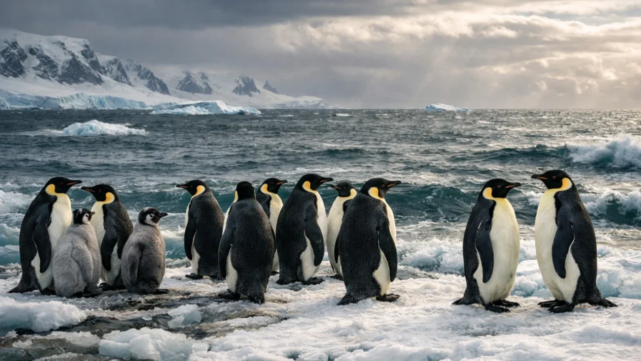 Pingvini na ledenoj obali Antarktike simbol prilagodbe i snage prirode