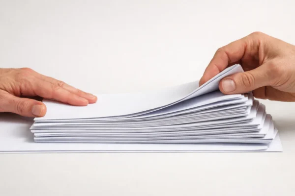 Višestruko savijanje papira koje pokazuje kako se debljina brzo povećava