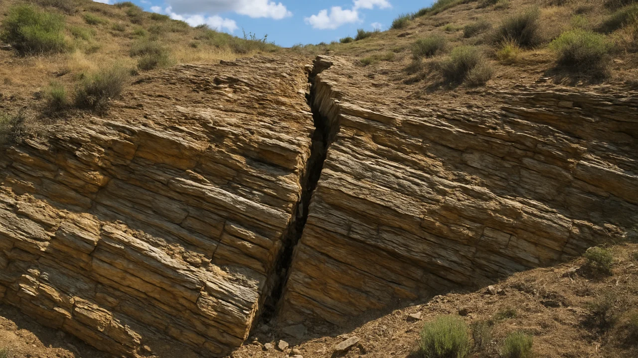 Geološki rasjed koji prikazuje pomicanje tektonskih ploča