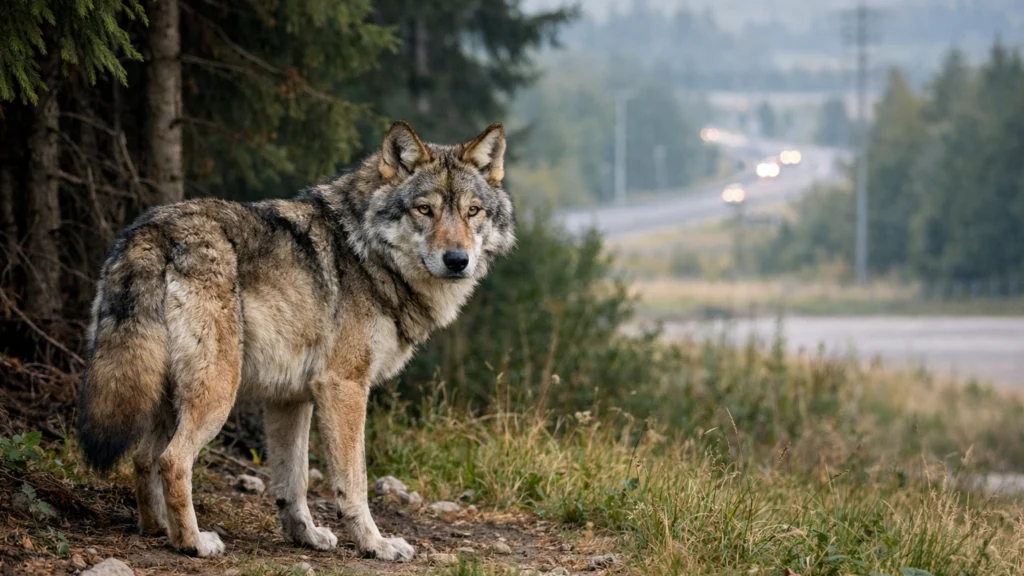 Vuk u blizini ljudskih aktivnosti pokazuje izazove suvremenog staništa
