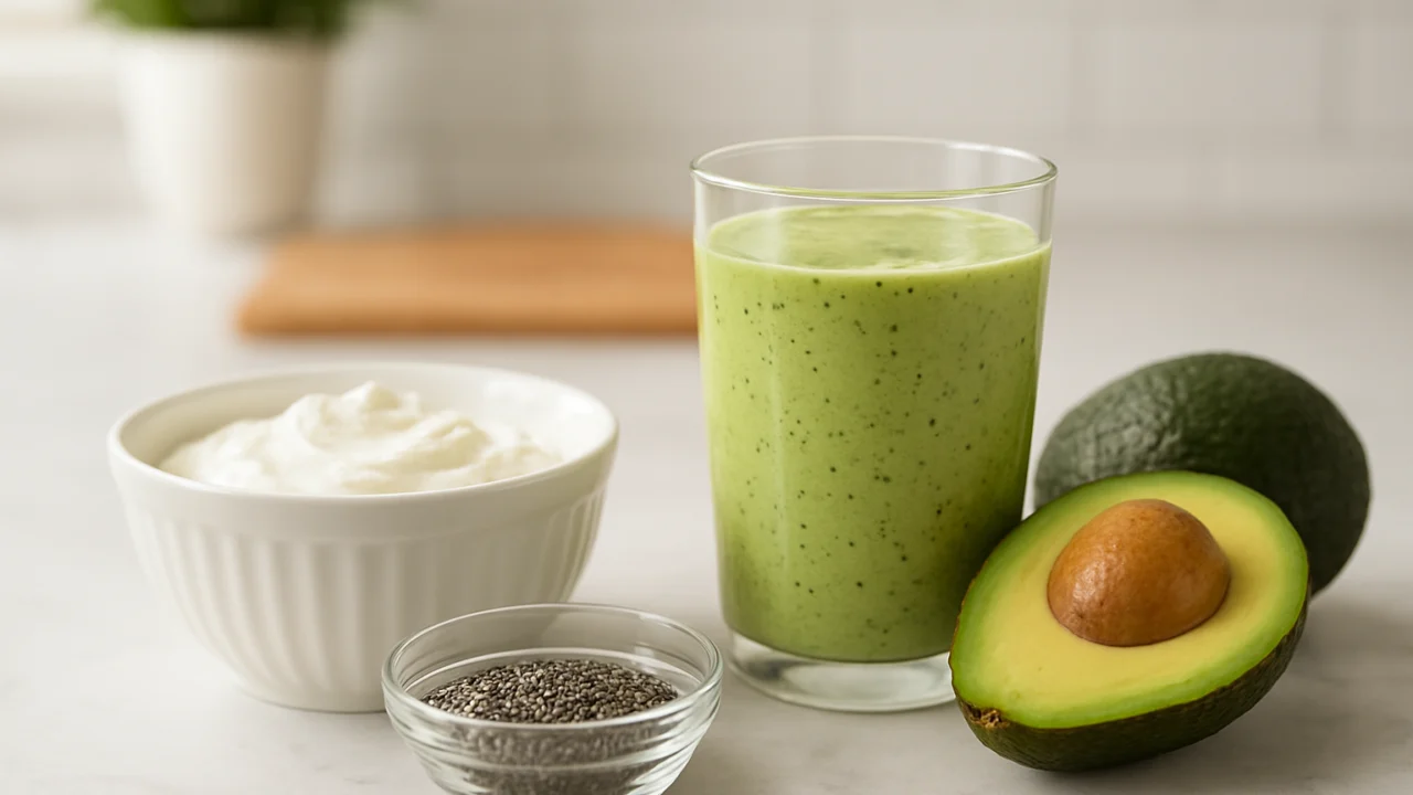 Smoothie s proteinima i zdravim mastima poput jogurta i avokada