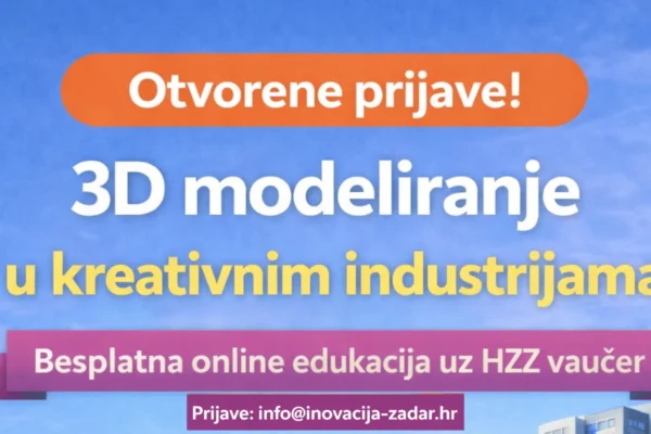 Edukacija 3D modeliranja u kreativnim industrijama Ustanove INOVAcija