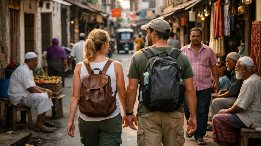 Sigurna egzotična destinacija s lokalnim stanovništvom i putnicima