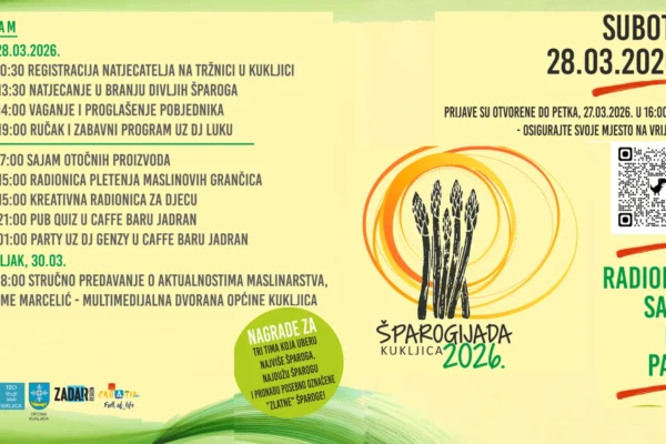 Šparogijada Kukljica 2026 – manifestacija posvećena divljim šparogama na otoku Ugljanu