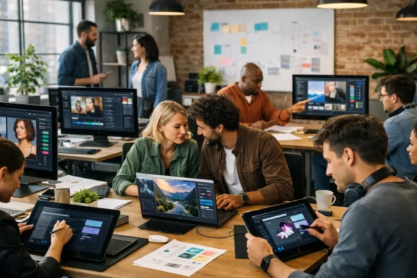 AI alati u kreativnoj industriji u modernom kreativnom studiju