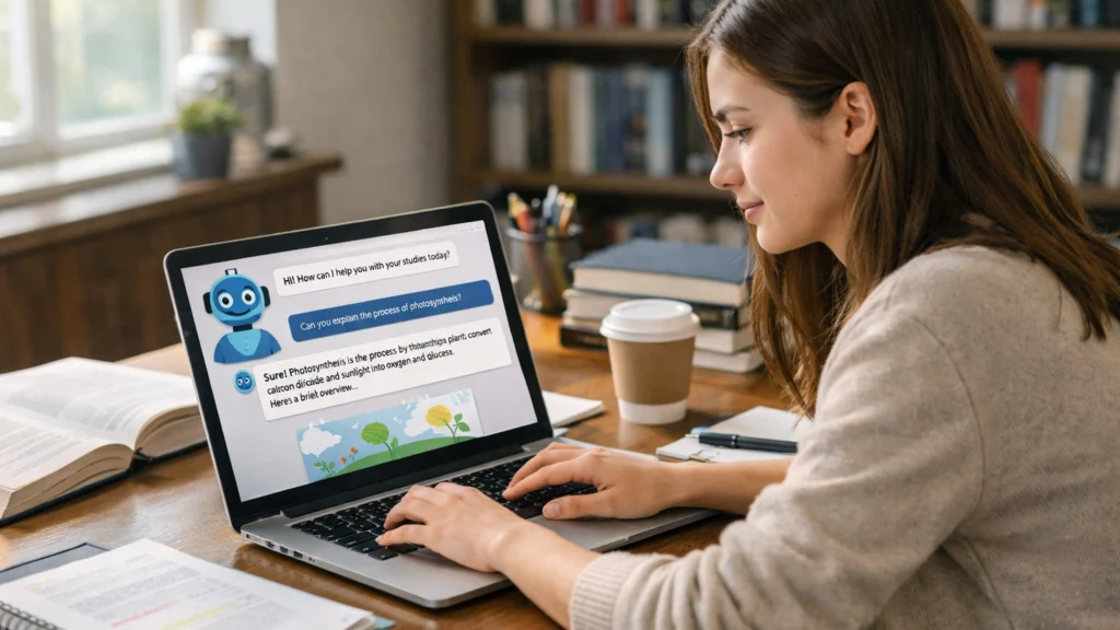 Učenik koristi AI chatbot za učenje i postavljanje pitanja
