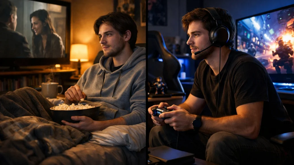 Usporedba binge watchinga i igranja videoigara prije spavanja