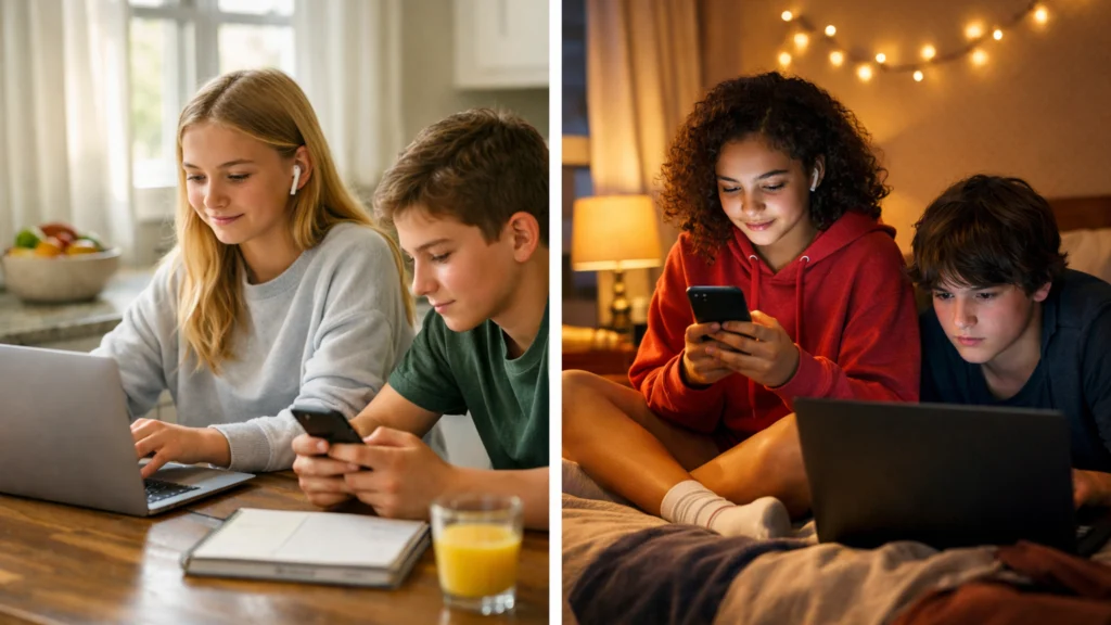 Mladi s pametnim telefonima koji imaju stalni pristup digitalnom sadržaju