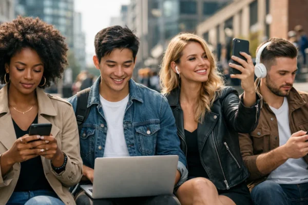 Mladi ljudi koriste pametne telefone i laptope kao simbol digitalnog identiteta i osobnog brendinga