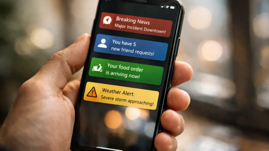 Obavijesti na pametnom telefonu kao primjer varijabilnih nagrada u dizajnu aplikacija