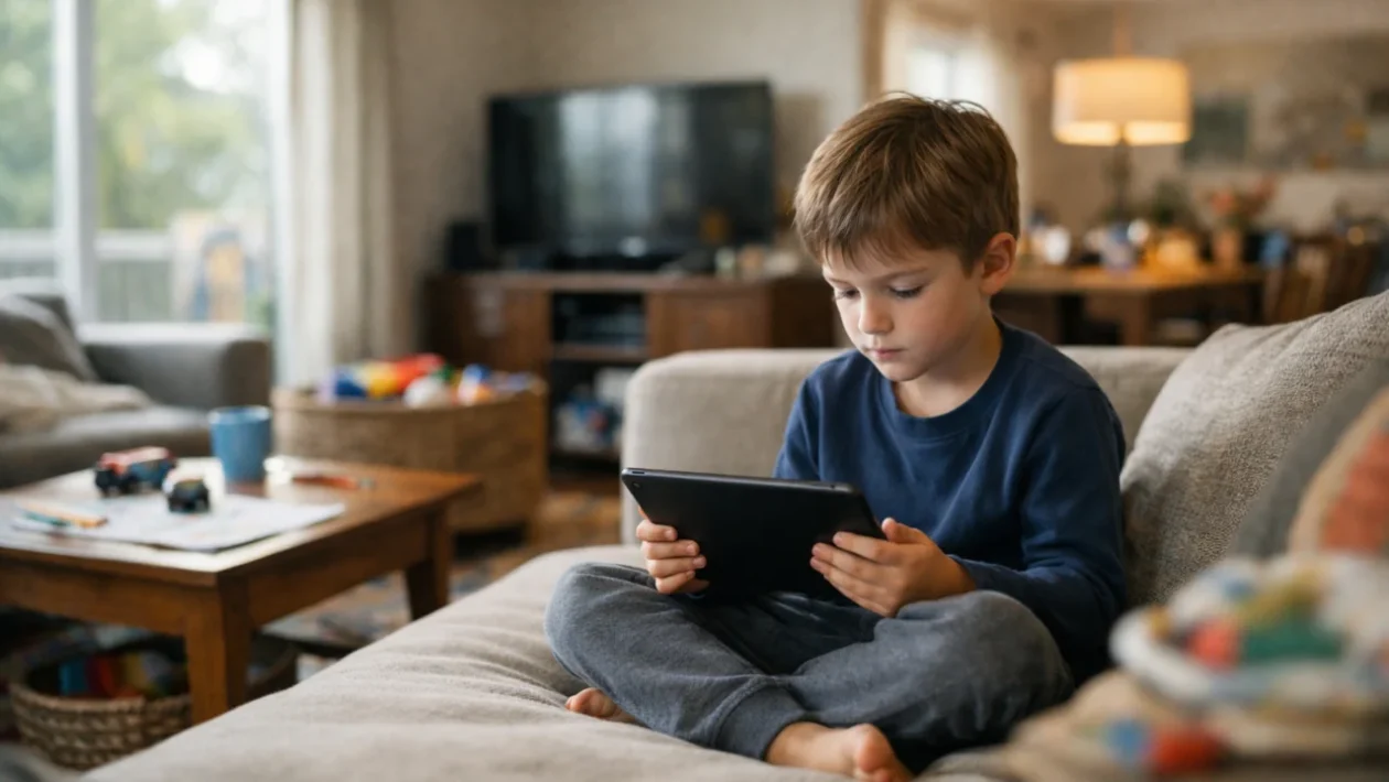 Dijete uronjeno u digitalni sadržaj u obiteljskom okruženju, prikaz digitalnih navika djece