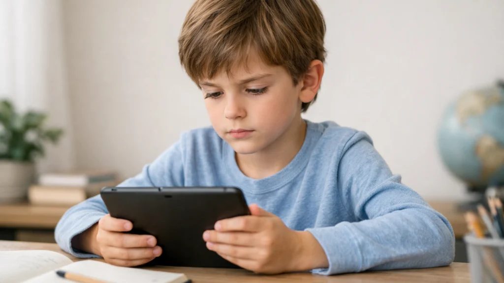 Dijete u fazi razvoja koncentracije i kontrole impulsa uz digitalni uređaj