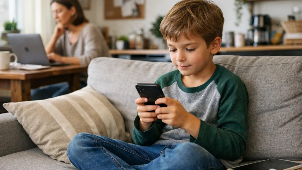 Dijete koristi internet u svakodnevnom životu uz nadzor roditelja