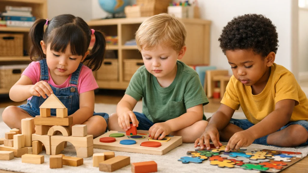 Djeca razvijaju kognitivne sposobnosti kroz igru s kockama i slagalicama