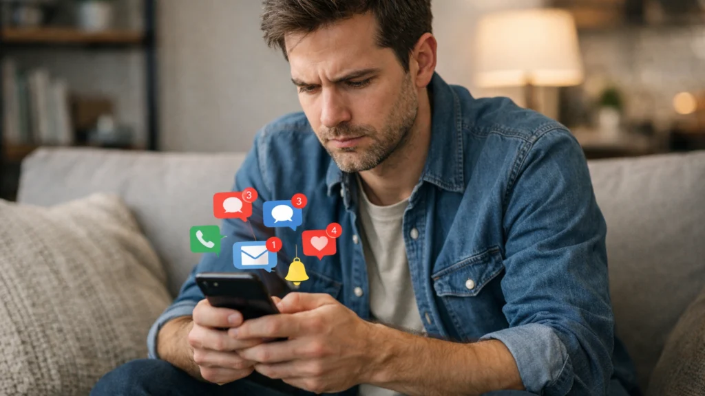 Osoba stalno provjerava pametni telefon zbog FOMO efekta i društvenih mreža