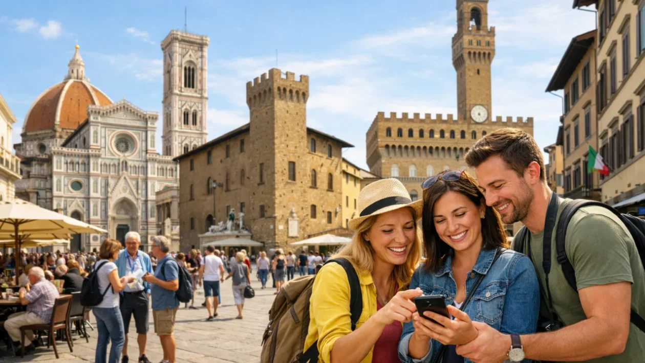 Gamifikacija u turizmu prikazana kroz turiste koji koriste mobilnu aplikaciju tijekom razgledavanja grada
