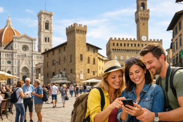 Gamifikacija u turizmu prikazana kroz turiste koji koriste mobilnu aplikaciju tijekom razgledavanja grada