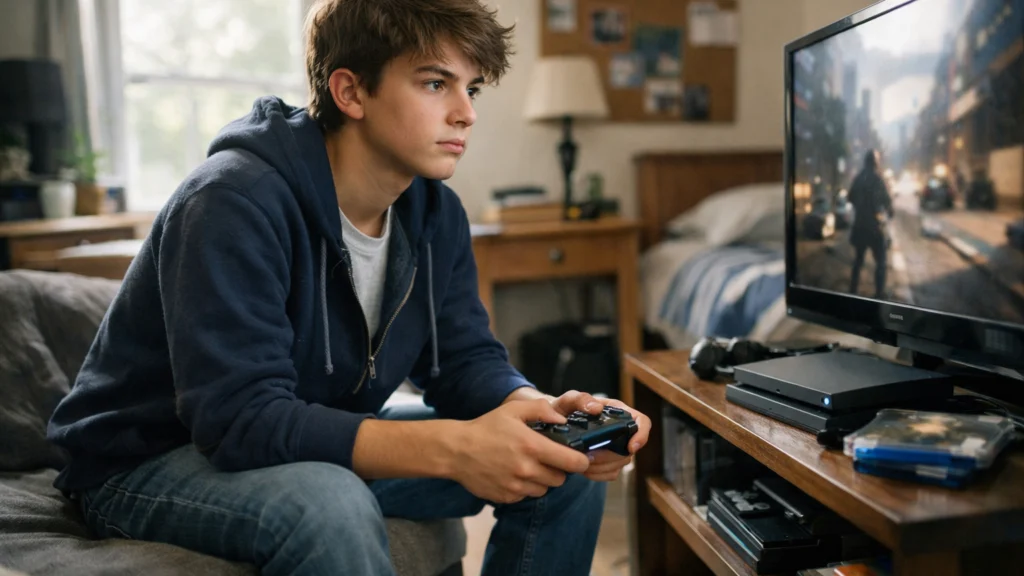 Adolescent koji igra videoigre kao dio svakodnevice mladih