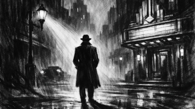 Filmski poster u charcoal film noir stilu