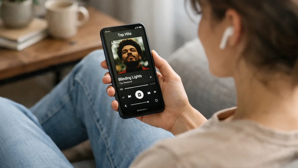 Slušanje glazbe putem aplikacije kao jednostavan izvor podataka