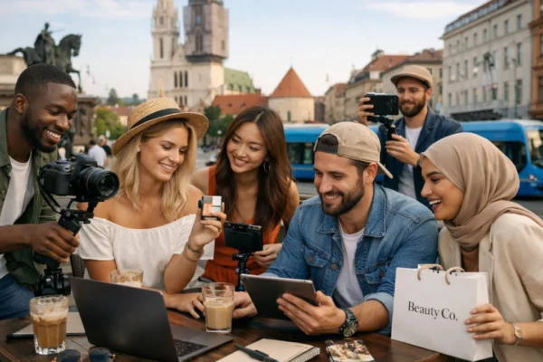 Influencer marketing u Hrvatskoj prikazan kroz suradnju brenda i influencera u urbanom okruženju