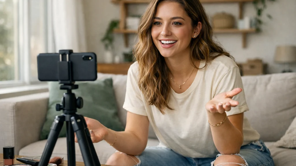 Influencer u svakodnevnom okruženju tijekom stvaranja sadržaja