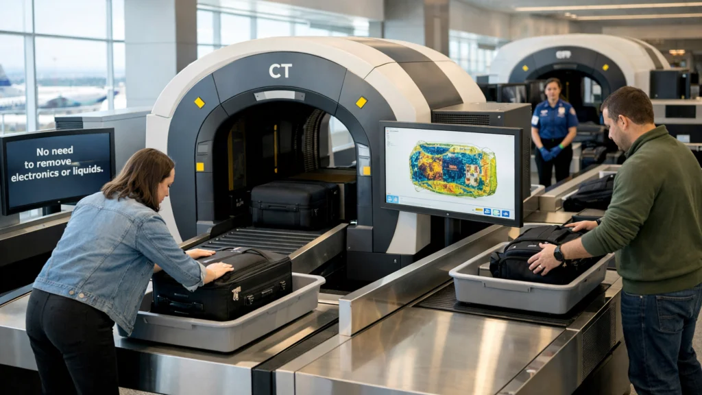 Automatizirane sigurnosne linije s CT skenerima na aerodromu