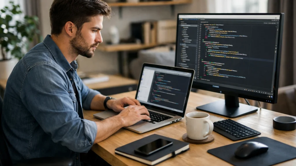 Freelancer s visoko plaćenim digitalnim vještinama radi na daljinu