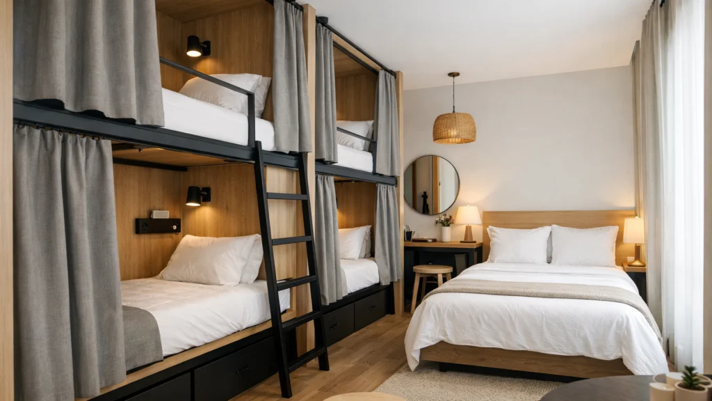 Moderan hostel s manjim sobama i većom privatnošću za goste