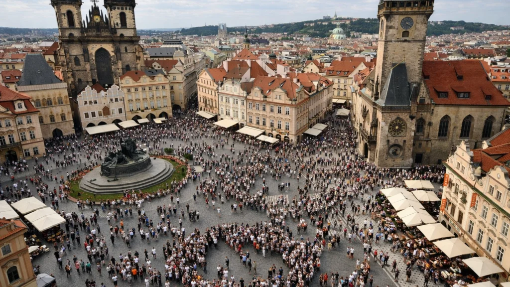 Velika koncentracija turista na glavnom gradskom trgu