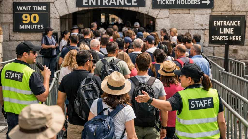 Dugi redovi turista ispred popularne turističke atrakcije