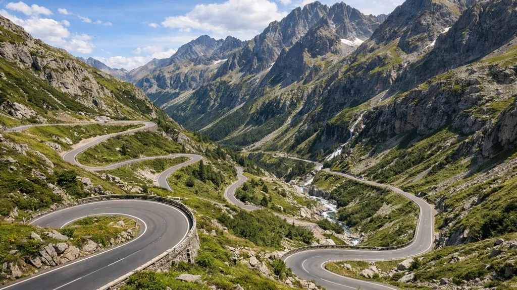 Panoramski planinski prijevoj u Alpama popularan za tematske road tripove