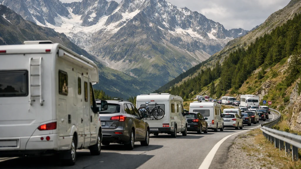 Povećan broj automobila i kampera na alpskim cestama tijekom sezone
