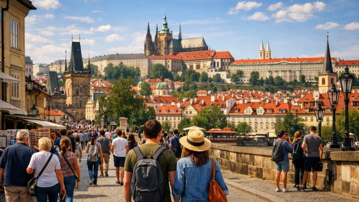 Panoramski pogled na europski grad idealan za city break putovanje