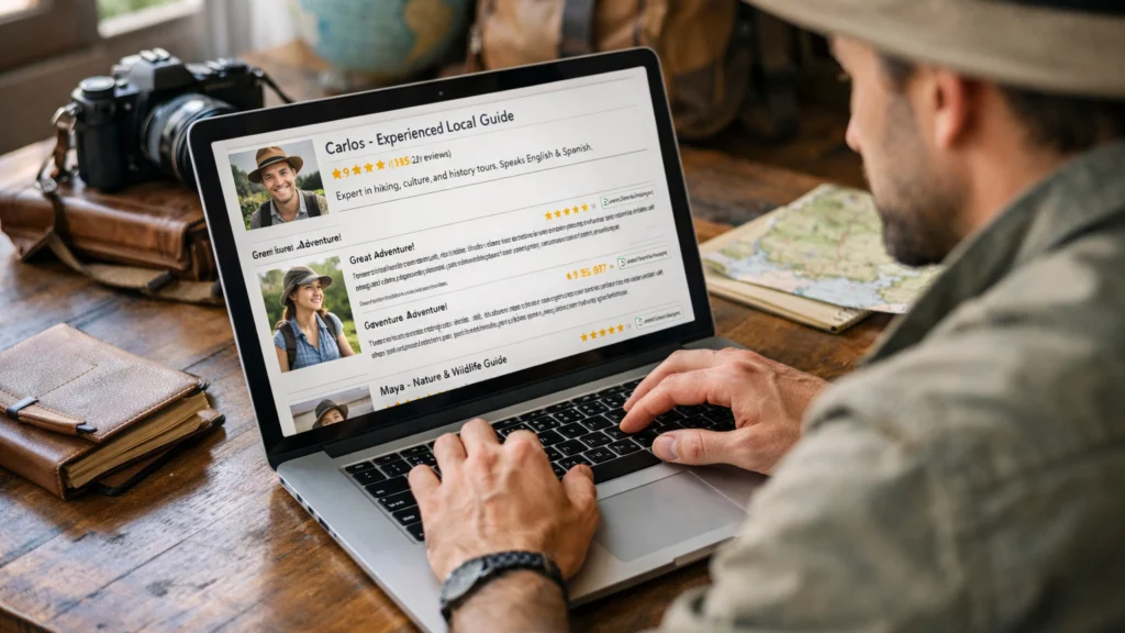 Detaljna provjera recenzija lokalnih vodiča prije putovanja