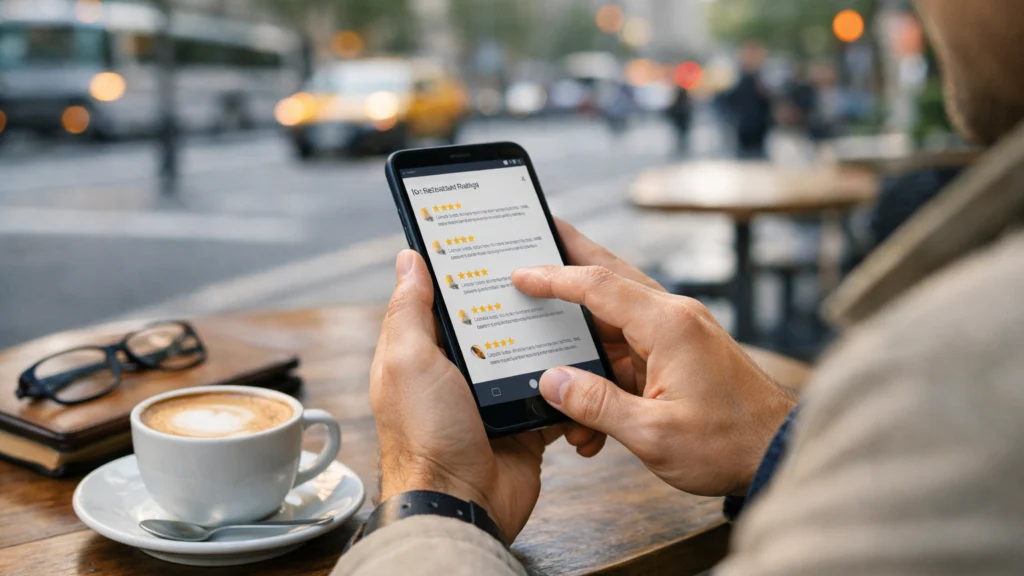 Provjera online recenzija restorana tijekom putovanja