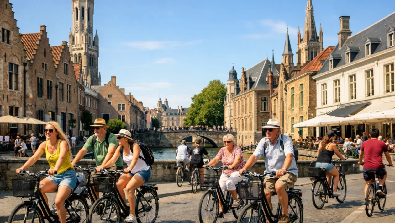 Turisti koriste povoljan najam bicikala u popularnom europskom turističkom gradu