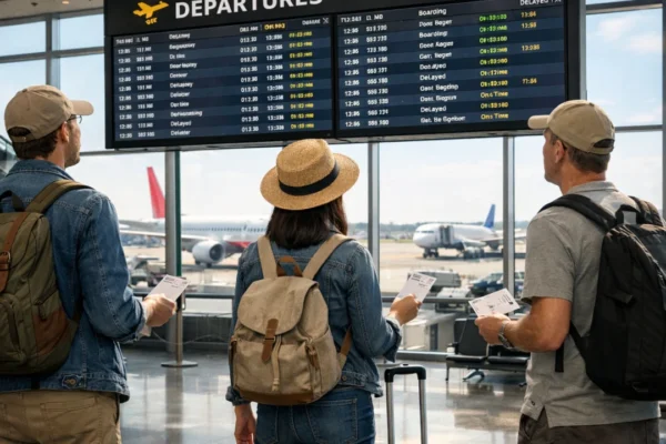Putnici u zračnoj luci planiraju povoljno putovanje avionom