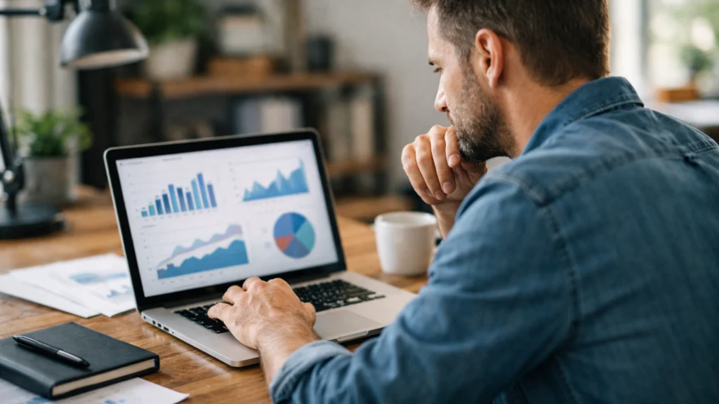 Freelancer analizira statistiku i podatke o rastu tržišta rada