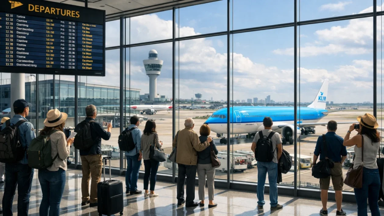 Rezervacija avionskih karata u modernoj zračnoj luci s putnicima i avionima