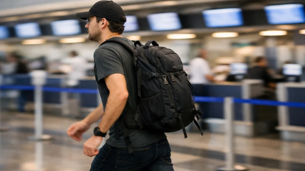 Putovanje avionom bez predane prtljage s jednim ruksakom